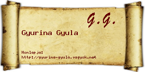 Gyurina Gyula névjegykártya