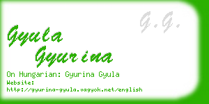 gyula gyurina business card